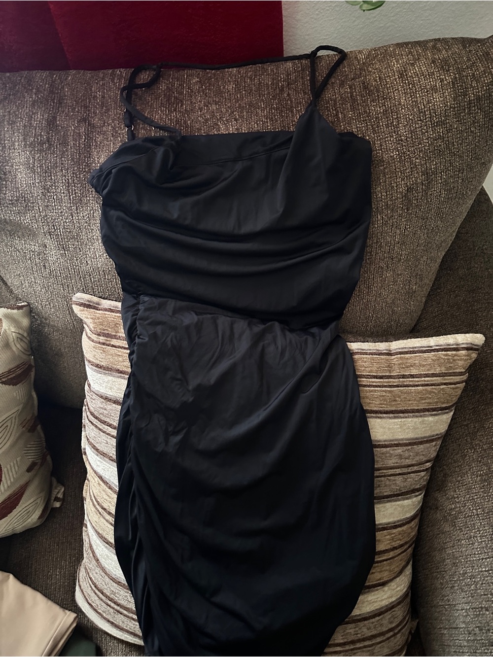 Better Be Black Spaghetti-Strap Mini Dress